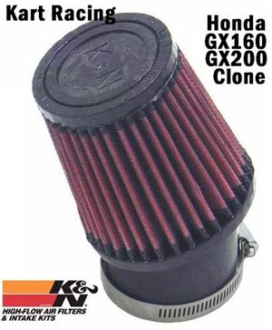 K&N HIGH FLOW ANGLED AIR FILTER and CLAMP